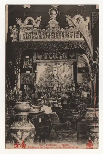 Tonkin - HanoY. Interieur de Pagode - Autel Bouddhique. circa 1903
