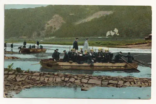 Bruxelles. Soldaten auf dem Boot. jahr 1908