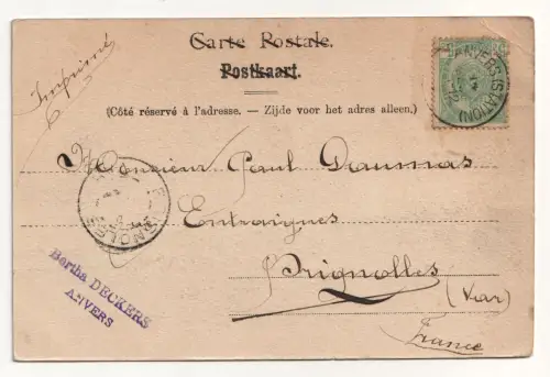 Souvenir d Anvers. La Grand Place. Alte Ansichtskarte