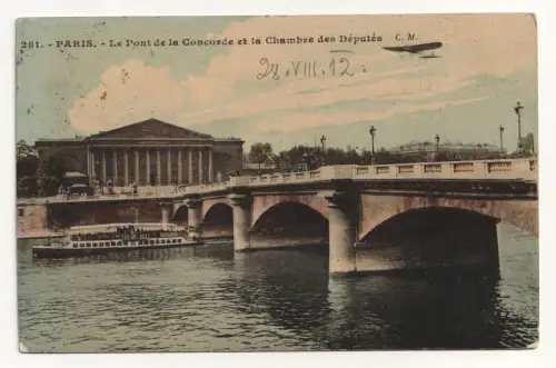 Paris. Le Pont de la Concorde et la Chambre des Deputes. jahr 1912