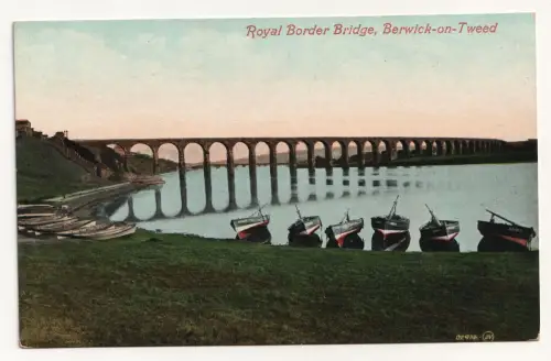 Royal Border Bridge, Berwick-on-Tweed. Alte Ansichtskarte