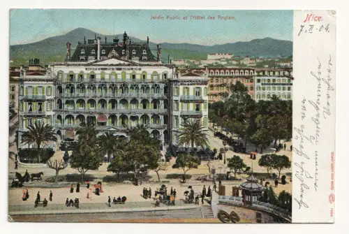 Nice. Jardin Public et l Hotel des Anglais. jahr 1904