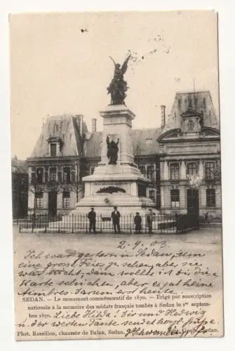 Sedan. Le monument commemoratif de 1870. jahr 1903