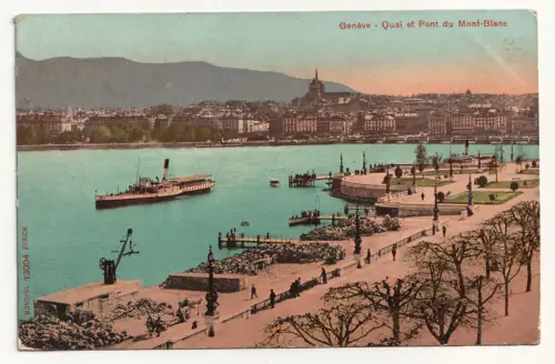 Geneve. Quai et Pont du Mont-Blanc.