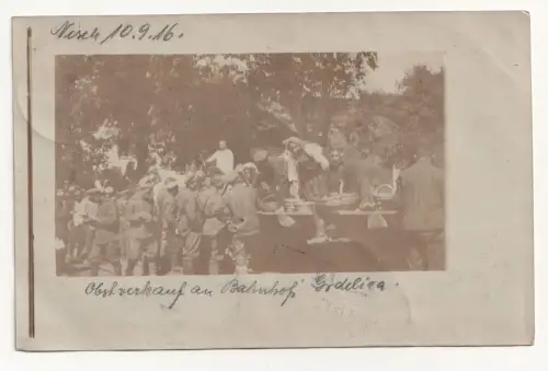 Soldaten am Stand. Erster Weltkrieg. jahr 1916. Feldpost