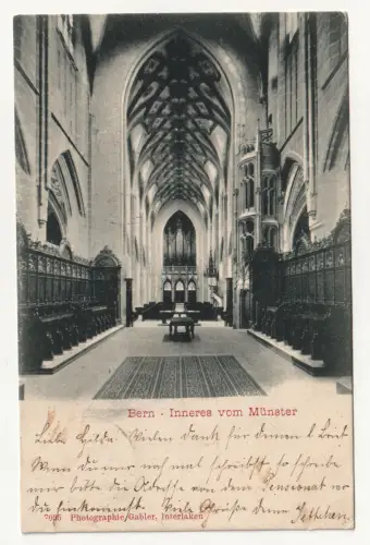 Bern - Inneres vom Münster. jahr 1905