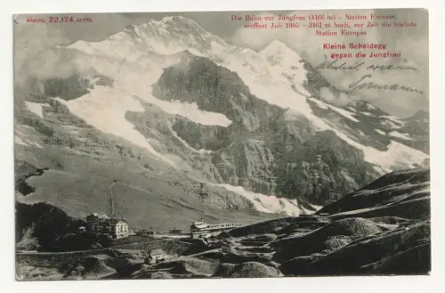 Kleine Scheidegg gegen die Jungfrau. jahr 1908