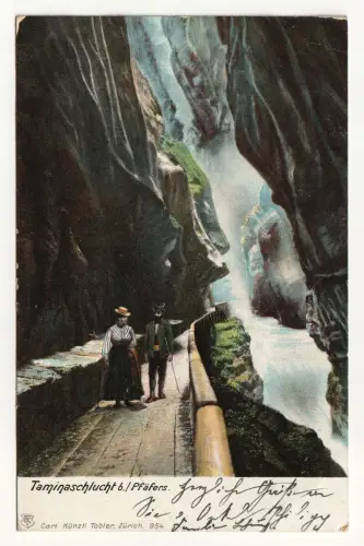 Taminaschlucht b. Pfäfers. jahr 1909