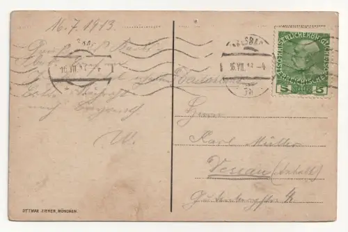 KARLSBAD. STADTPARK MIT WANDELHALLE. jahr 1913