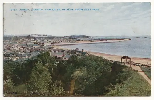 JERSEY, GENERAL VIEW OF ST. HELIER S, FROM WEST PARK. year 1913