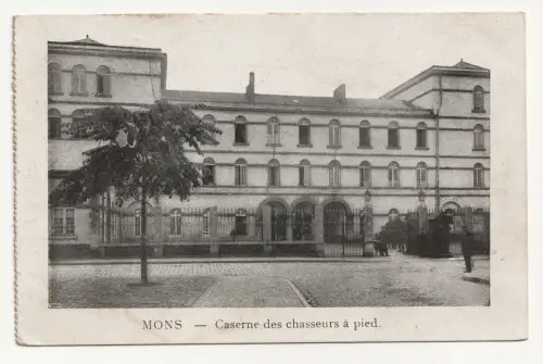 MONS. Caserne des chasseurs à pied. Feldpost, Militar. 1917