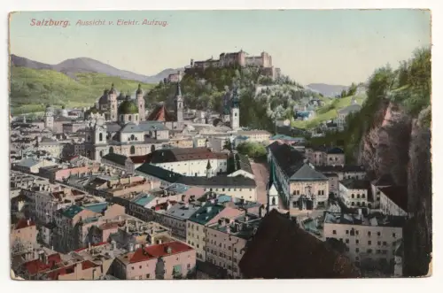 Salzburg. Aussicht v. Elektr. Aufzug.