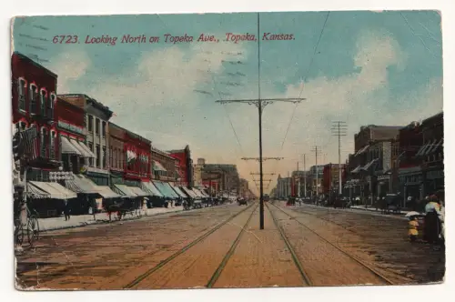 Looking North on Topeka Ave., Topeka, Kansas. jahr 1919