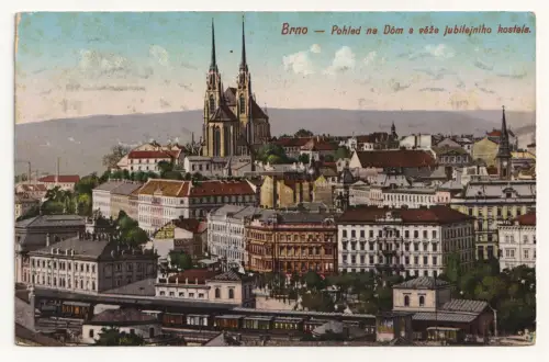Brno Pohled na Dóm s věže jubilejniho kostela. jahr 1913