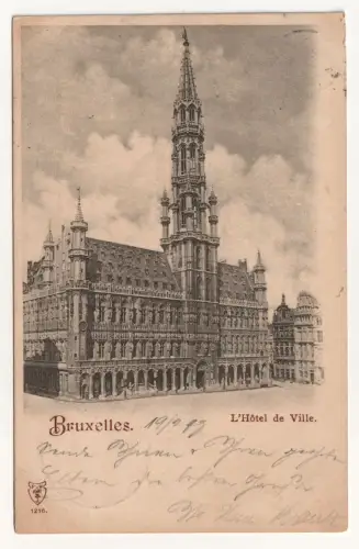 Bruxelles. L Hôtel de Ville. jahr 1899
