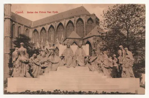Gand. Statue des Frères Van Eyck.