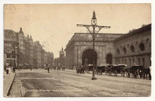 central station, Newcastle-on-tyne, old postcard