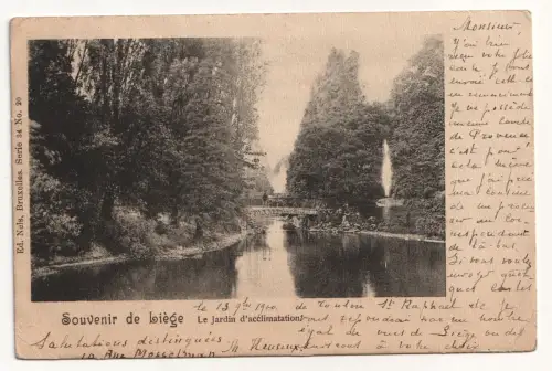 Souvenir de Liège Le Jardin d acclimatation. jahr 1900