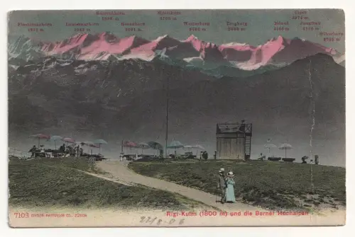 Rigi-Kulm (1800 m) und die Berner Hochalpen. jahr 1906