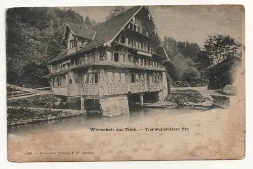 Wirtschaft zur Treib. - Vierwaldstätter See. Alte Ansichtskarte