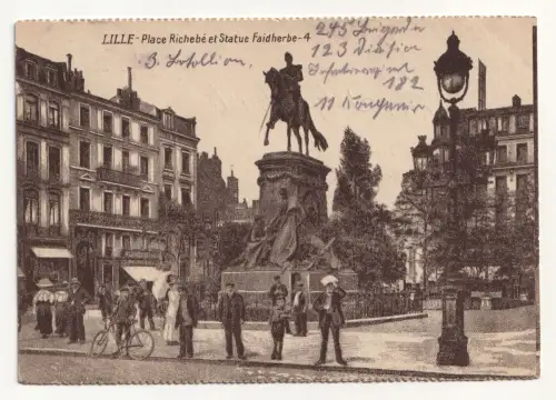 LILLE-Place Richebé et Statue Faidherbe-4. jahr 1915