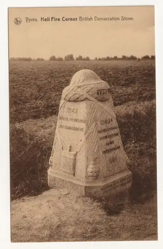 Ypres. Hell Fire Corner British Demarcation Stone.