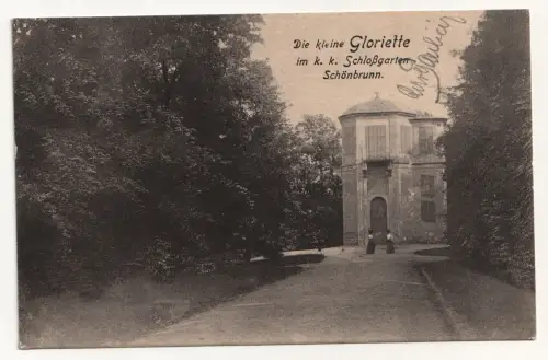 Die kleine Gloriette im k. k. Schloßgarten Schönbrunn. Alte Ansichtskarte