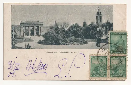 Entrada del Cementerio del Norte. jahr 1901