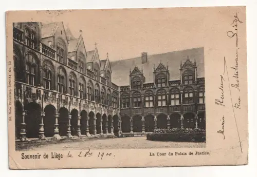Souvenir de Liege. La Cour du Palais de Justice. jahr 1900