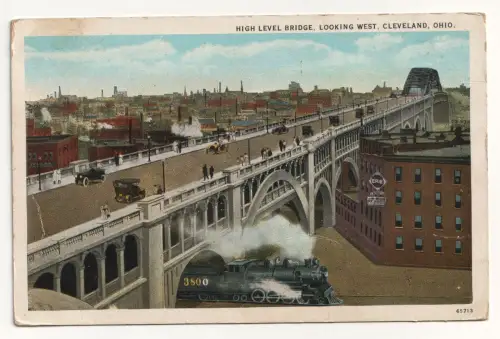 High Level Bridge, Looking West, Cleveland, Ohio.