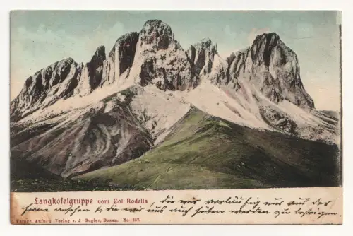 Langkofelgruppe vom Col Rodella. jahr 1909