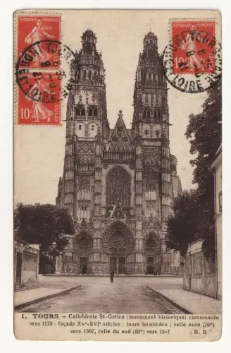 Tours. Cathedrale St-Gatien. jahr 1921