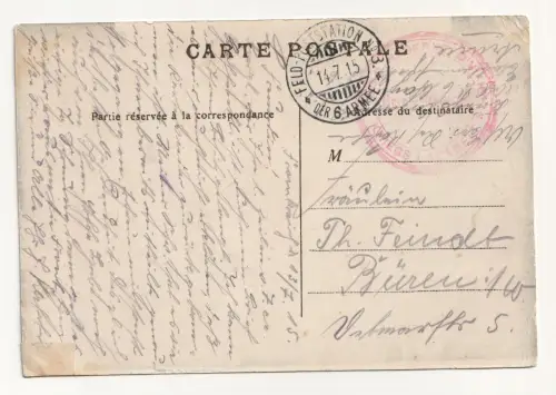 Lille - Rue Faidherbe. jahr 1915. Feldpost