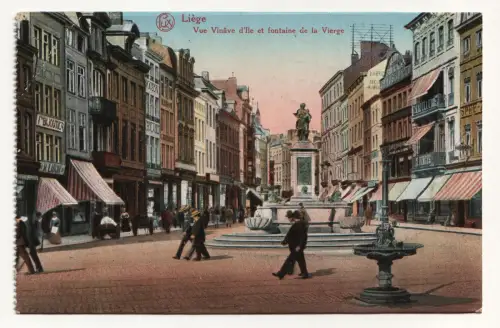 Liege. Vue Vinave d Ile et fontaine de la Vierge. jahr 1916. Feldpost
