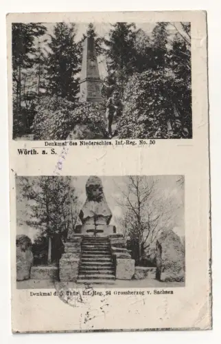 Denkmal des Niederschles. Wörth. a. S. jahr 1915. Feldpost