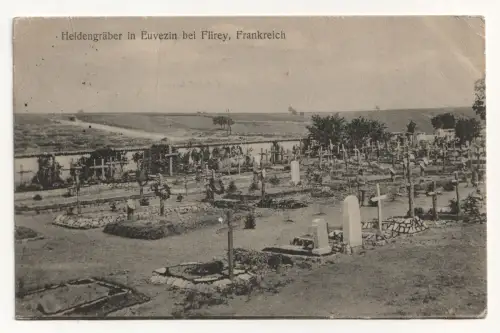 Heldengräber in Euvezin bei Flirey, Frankreich. jahr 1915 // Feldpost