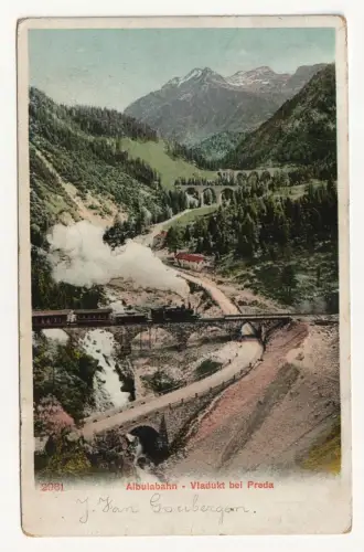 Albulabahn - Viadukt bei Preda. Alte Ansichtskarte