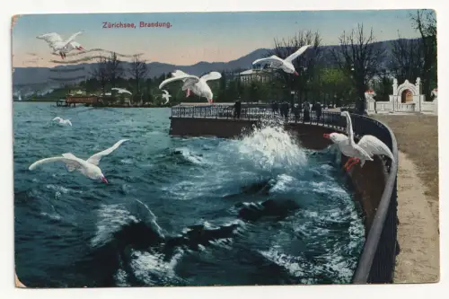 Zürichsee Brandung. jahr 1916