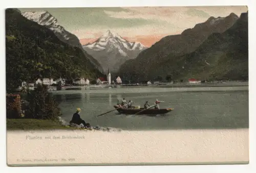 Fluelen mit dem Bristenstock. Alte Ansichtskarte