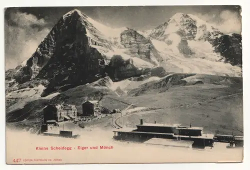 Kleine Scheidegg - Eiger und Mönch. Alte Ansichtskarte