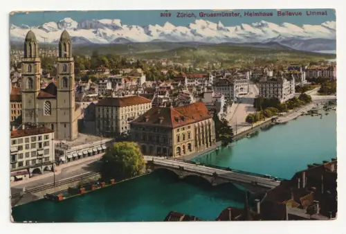 Zürich Grossmünster Helmhaus Bellevue Limmat