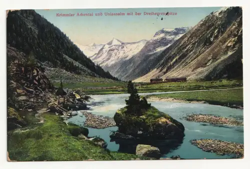 Krimmler Achental und Unlassalm mit der Dreiherrenspitze. jahr 1911