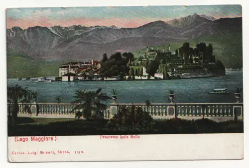(Lago Magglore). Panorama Isola Bella. jahr 1909