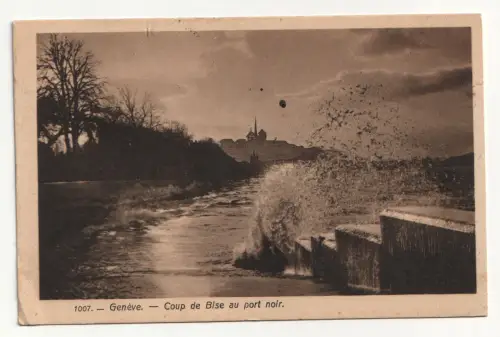 Genève. Coup de Bise au port noir. jahr 1910