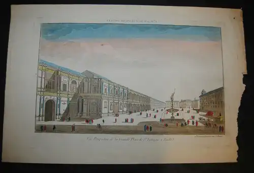 Sevilla – Place de St. Francois – Altkolorierter Kupferstich – Ca 1780