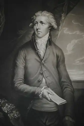 Pitt, William, der Jüngere – Schönes Poträt in Schabkunst – London 1797