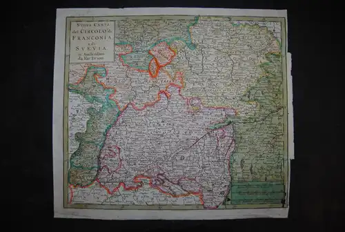 Kupferstichkarte - Nuova Carta del Circolo di Franconia e di Suevia - 1738