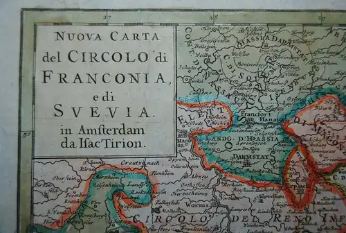 Kupferstichkarte - Nuova Carta del Circolo di Franconia e di Suevia - 1738