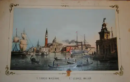 Moro – Vedute di Venezia – 1870 – Album mit 14  kolor. Lithographien