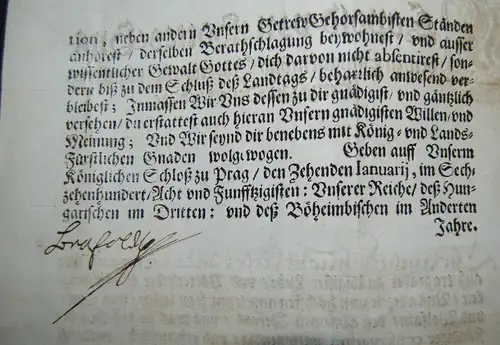Leopold I. - Gedrucktes Mandat mit eigenhändiger Unterschrift des Kaisers - 1658